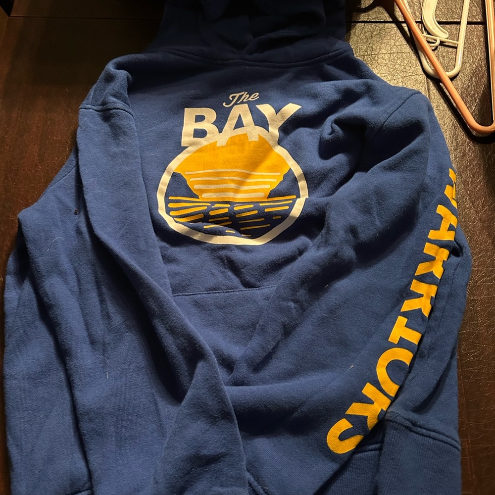 Blue Hoodie with Yellow Graphic golden state warriors boys 14-16. NBA